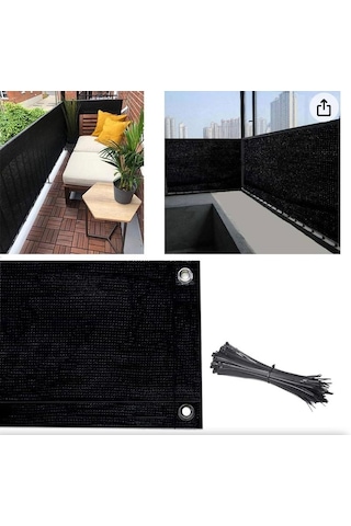 Balkon Demiri Perdesi Korkuluk Perdesi Siyah File 80 X 600