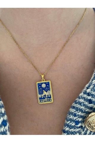 Vıp Seri - Lastella Güneş Paslanmaz Çelik Kararmaz Kadın Kolye Altın