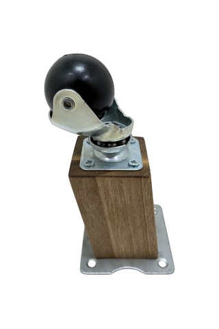 Kale Ahşap Eğimli Top Tekerli Ayak Mobilya Sehpa Tekerli Ayağı 12cm 2 Adet K. Ceviz Ceviz Ağacı Ceviz