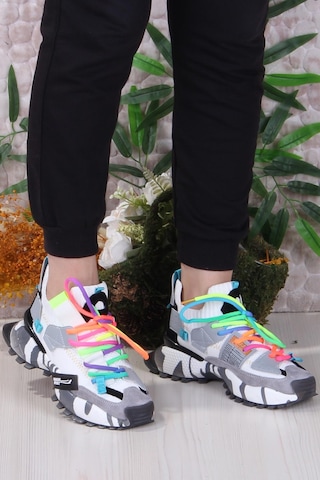 Fort Gj Elanur Rahat Kalın Taban Özel Tasarım Sneaker Kadın Spor Ayakkabı Beyaz