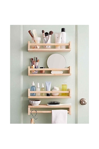 Ahşap 4'lü Ters Düz Model-çalışma Odası-banyo-mutfak Rafı