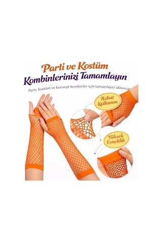 80 Ler 90 Lar Retro Turuncu File Parmaksız Eldiven 26 Cm