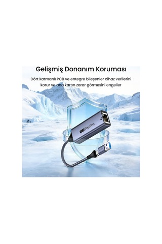 Veggieg Usb-a Ve Type-c 2.5g Gigabit Ethernet Dönüştürücü Adaptör