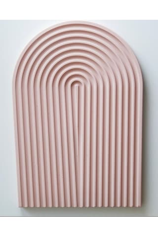 Şeker Pembe Rengi Oymalı Gökkuşağı Tepsi Tabak Sunumluk