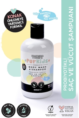 Purkids Prebiotikli Vegan Çocuk Saç Ve Vücut Şampuanı-500ml