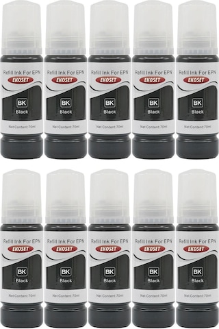 Ekoset Epson 103 L3250 L3251 Siyah Uyumlu Mürekkep 70 ML 10 Adet