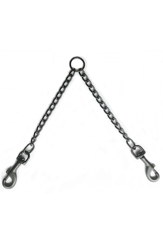 Nunbell Professional Zincir İkili Köpek Yürüyüş Gezdirme Tasma Bağlantısı Siyah