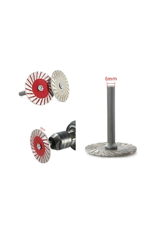 Lemestar 6mm Saplı Elmas Kesme Diski 40mm Dalgalı, Taş Ahşap Heykel Karekter Kesim İçin Elektrikli Fırça Ve Matkap Uyumlu, Gümüş 1 Adet