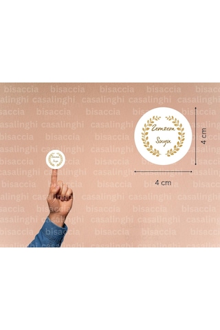 Zemzem Suyu Etiketi Hediye Sticker Kabe Mekke Medine Yuvarlak Mat Çıkartma 4 Cm Hardal Sarı Zemzem Suyu Etiketi Yaprak Desenli Çok Renkli