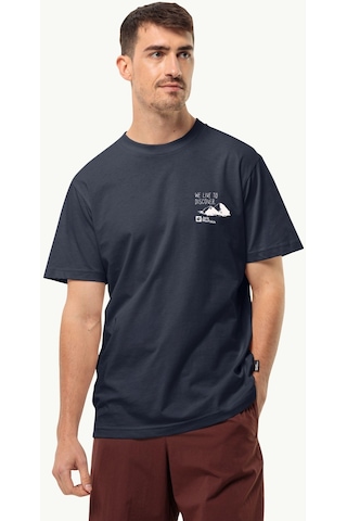 Jack Wolfskin Discover T M Erkek T-shirt-28372-lacivert Lacivert
