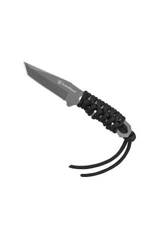 Smith Wesson Paracord Neck Knife Gray Plain Tanto Fixed Boyun Kamp Bıçağı Sw910tamcp Siyah