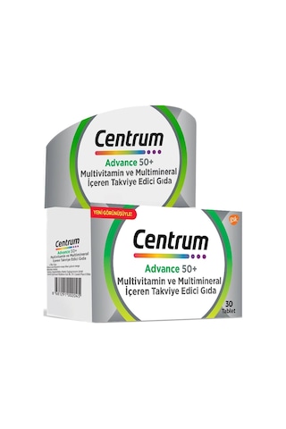 Centrum Advance 50 50 Yaş Üstü Multivitamin 30 Tablet X 2