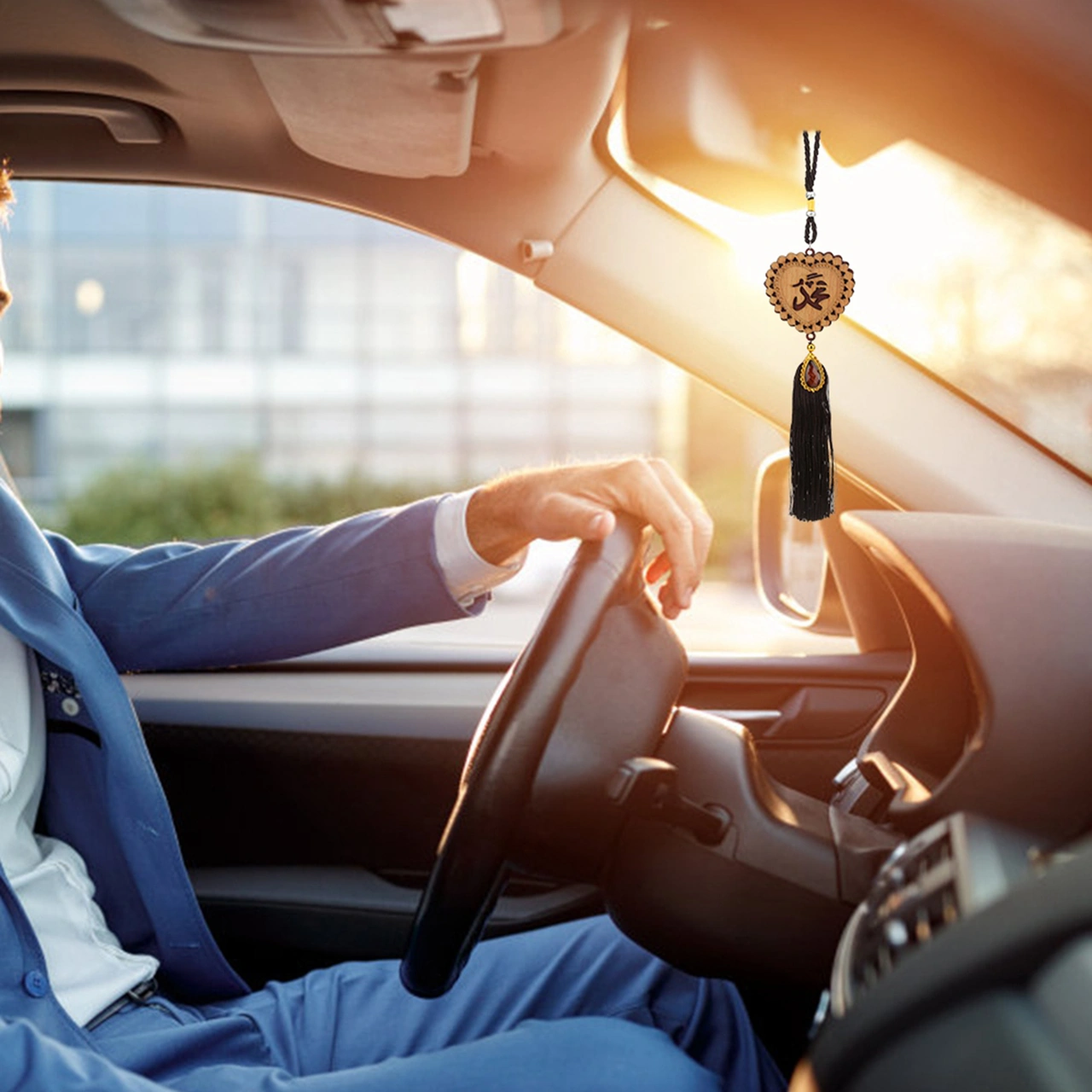 Wezone İslamik Araba Süsü - Taklit Ahşap Malzeme, Araba Gözlük Aynası Ve Ev Dekorasyonu, Ramazan Hediyesi