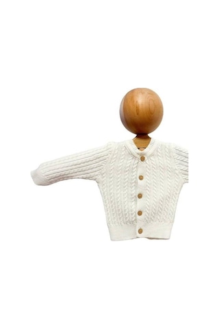 Cantoy Erkek Bebek Triko Düğmeli Hırka-15451 Krem