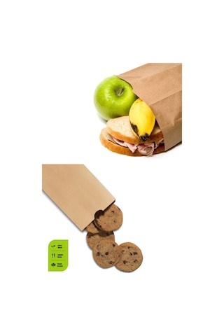 100 Adet 12x20 Kraft Şamua Kese Kağıdı Poğaça Tost Sandviç Kahvaltı Poşeti 100'lü Kese Kağıdı