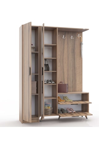 Abre Vm-34342 Dore Ceviz Vestiyer Portmanto Ayakkabılık Diğer