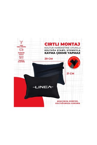 Fiat Linea Nakışlı Otomind Boyun Yastığı Seti