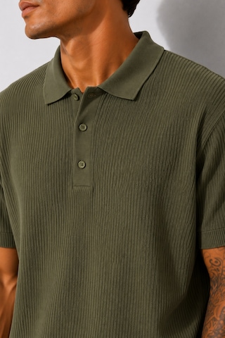 Ribana Erkek Kısa Kollu Fitilli Yarım Düğme Kapama Polo Yaka T-shirt 26001 Haki