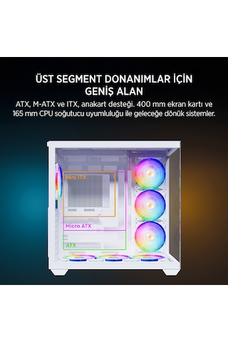 James Donkey Stark S801 7xargb Temperli Cam 650w 80+ Bronze Atx Beyaz Gaming Oyuncu Kasa