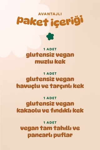 Hummorganic Organik Vegan Puf & Glutensiz Kek Atıştırmalık Paketi - 4 adet (4 çeşit)