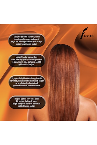 Veryfit Elektrikli Iyonik Bakımlı Seramik Kaplama Şarjlı Saç Düzleştirici