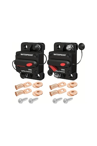Xuweiwei 150a 2 Adet 12v Dc 30a 40a 60a 100a 150a 200a 250a 300a Yeniden Ayarlanabilir Devre Kesici Denizcilik Sınıfı 2li Paket Bakır Bağlantılı