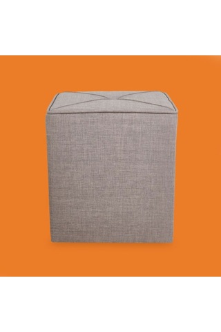 Just Home Kare Puf - Gri - 43x40x40 Cm Gri