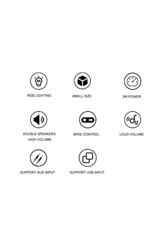 Youmex Sada V-119 Güncellenmiş Siyah Mavi Işıklı Mini Hoparlörler - 3.5mm + Usb Besleme, Çift Manyetik Tam Frekans, Zengin Tonalite, Masaüstü/notebook/ Telefon Uyumlu