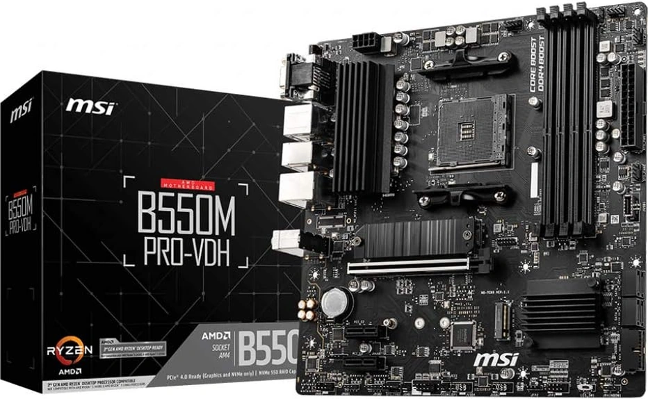Msi B550m Pro-vdh Am4 Ddr4 4400 Oc Hdmı Dp Vga M.2 Usb3.2 Matx Anakart