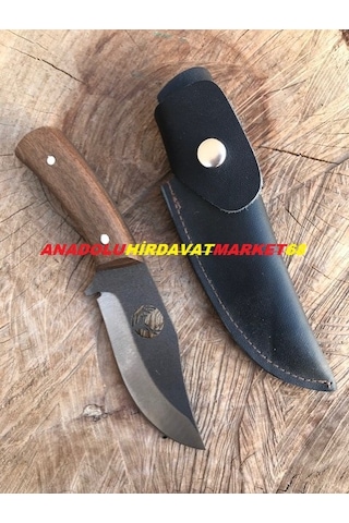El Yapımı Mini Cep Çakısı Avcı Kampçı Bıçağı Geyikli Çelik Bıçak Kahverengi