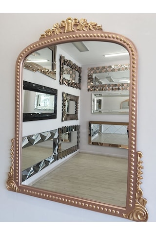 Ayna Denizi Lady Copper Gold Model Rose Gold Altın Renk Dekoratif Ayna Altın