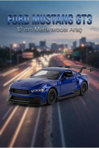 Hobbiez Ford Mustang Gt 3 Kapıları Açılabilir Model Diecast 1/36 Ölçek Metal Araç