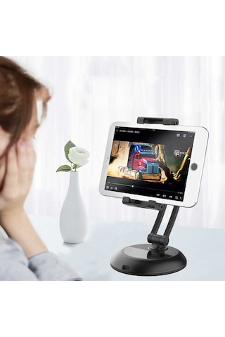 Masaüstü Telefon & Tablet Tutucu Standı 5-12.9 İnç Uyumlu, Abs+pc Malzeme, Katlanır Ve Taşınabilir