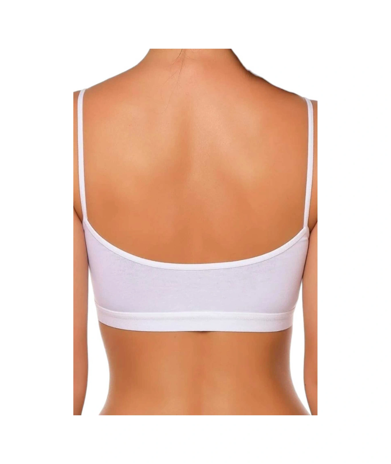 Tezzgelsin Kadın İnce Askılı Pedli Büstiyer Yarım Atlet Sütyen 3'lü Set Beyaz