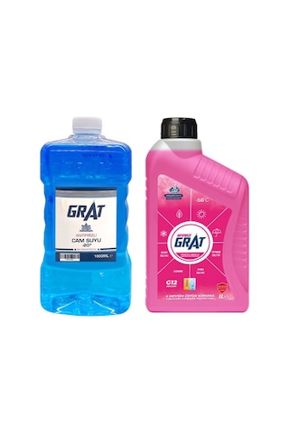 Organik Premium Kırmızı Antifriz 1 Lt + Kışlık Cam Suyu Antifrizi 1 Lt -20 C Kırmızı