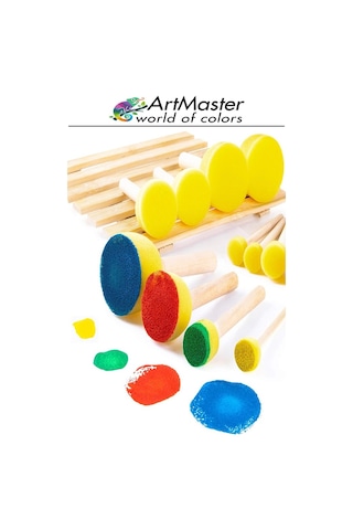 Ponpon Tampon Sünger Fırça Seti 8 Li 1 Paket Artmaster Sünger Tampon 8 Li 1 Paket Süngerli Fırça Resim Sanatı