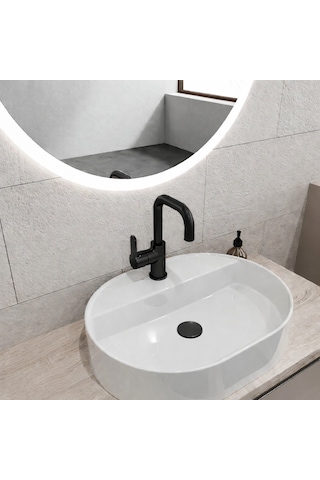 Adell Lento Kuğu Lavabo Bataryası -mat Siyah Siyah