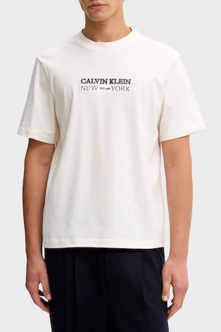Calvin Klein Erkek T Shirt Lv04re833g Ybh Krem Krem