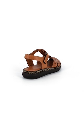 Mammamia D26ys-2750 Kadın Hakiki Deri Burun Kapalı Günlük Comfort Sandalet Taba