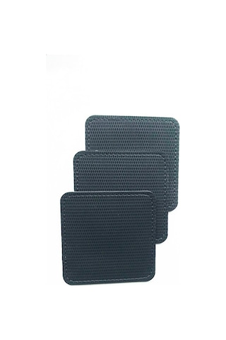 Coaster Kare Bardak Altlığı Vegan Deri Siyah