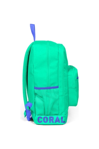 Coral High Nakış Logolu Usb Şarjlı Kulaklık Çıkışlı Su Yeşili Sırt Çantası