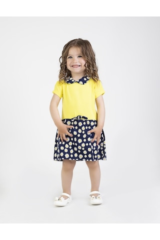 Kız Bebek Papatya Desen Yakalı Elbise 001