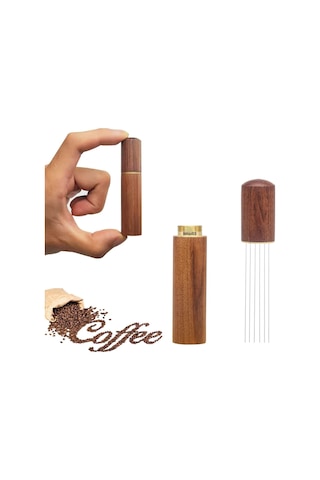 Aputue Espresso Kahve Karıştırıcı, Espresso Dağıtımı İçin Profesyonel Kahve Karıştırma Wdt Aracı, El Tampers Karıştırma Aracı Doğal Ahşap Saplı İğne Tipi Dağıtıcı