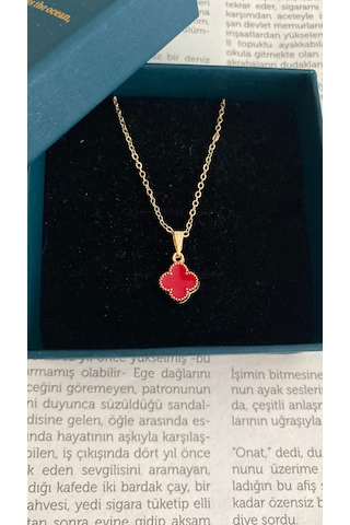 İlknur Doğal Taş Evi Çelik Kaplama Yonca Kolye