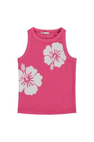 Civil Girls Hibiskus Çiçek Baskılı Askılı 10-13 Yaş Tişört - Fusya Fuşya