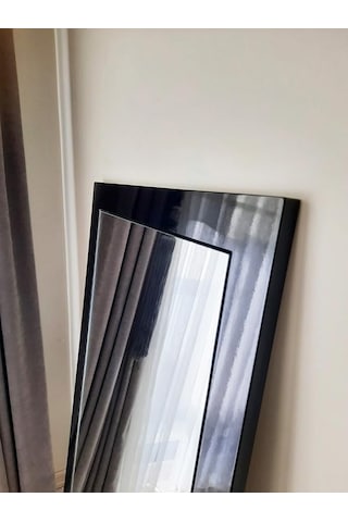 Dfn Wood Mdf Dikdörtgen Siyah Duvar Salon Boy Aynası 150x60 Cm Çok Renkli