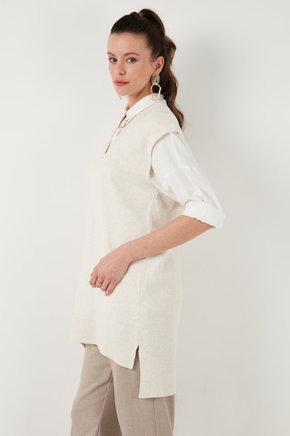 Lela V Yaka Arkası Uzun Triko Bayan Süveter 4616082Y Taş