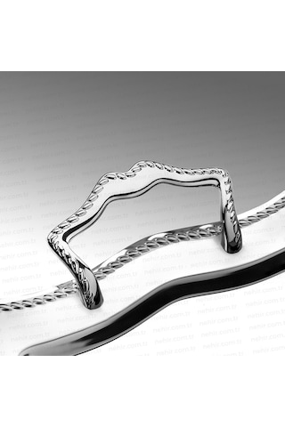 Nehir Zincir Saten Çelik Çay Tepsi