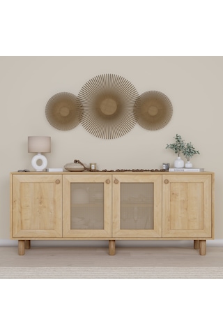 Bohem Serisi Natura 2 Kapak Pvc Hasır Desen Ceviz - Meşe Konsol Safir Meşe