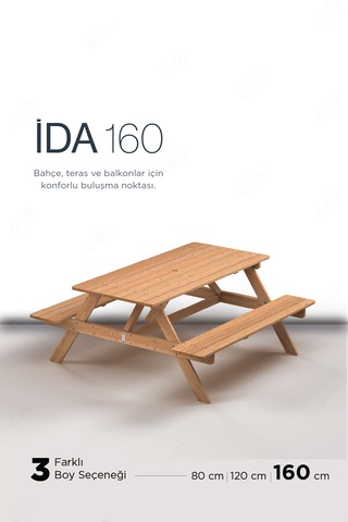 Bahçe Bankı İda S 160 6 Kişilik Arkalıklı Rahat Ve Şık Tasarım Teak